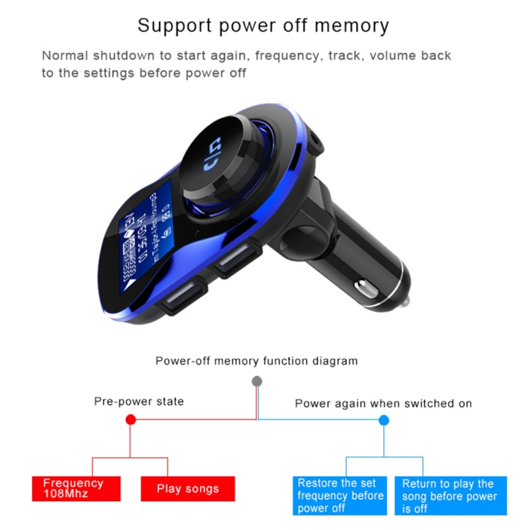 BC28 Wireless Bluetooth FM Transmitter Radio Adapter Car Charger, with 1.4 inch LCD Display, Music Player Support TF Card USB Flash Drive AUX Output for Smartphones