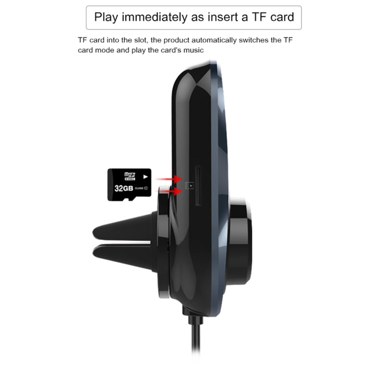 BC30 Wireless Bluetooth FM Transmitter Radio Adapter Car Charger, with Hand-Free Calling and 1.4 inch LCD Display, Supports TF Card Slot USB Car Charger for Smartphones
