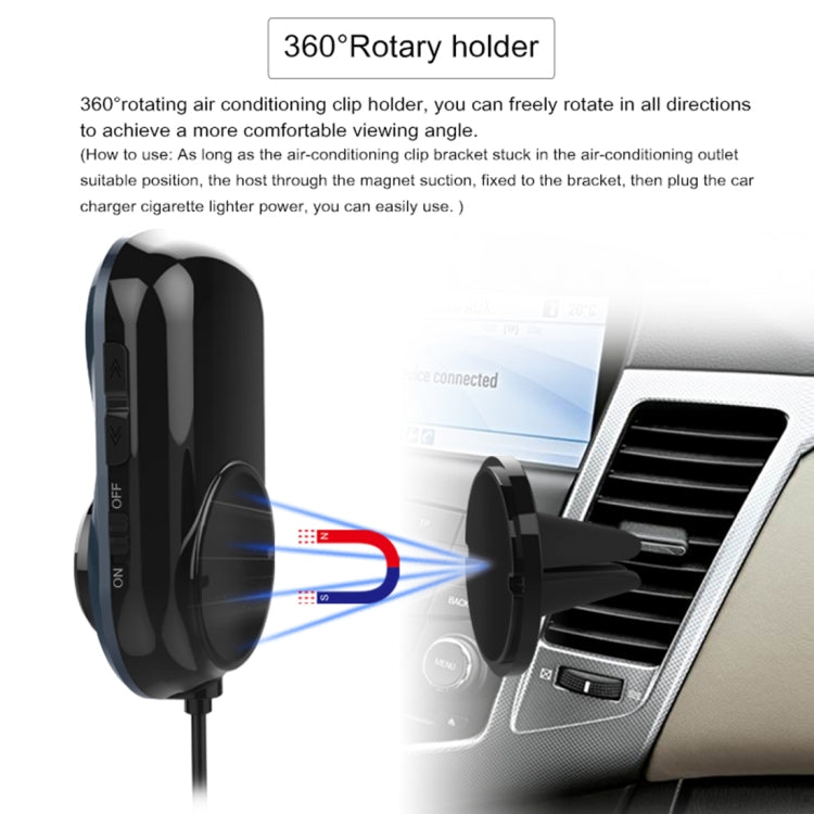 BC30 Wireless Bluetooth FM Transmitter Radio Adapter Car Charger, with Hand-Free Calling and 1.4 inch LCD Display, Supports TF Card Slot USB Car Charger for Smartphones