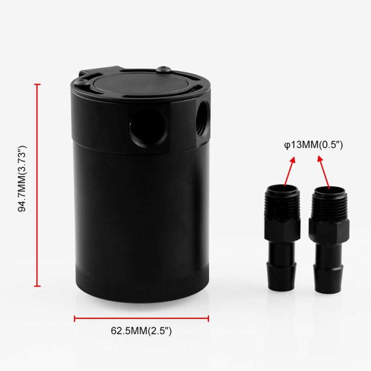 Car Universal Compact Baffled Oil Catch Can 2-Port