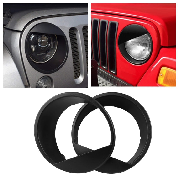 Car Angry Bird Style Front Light Headlight Trim Cover for Jeep Wrangler JK 2007-2018 (2 Doors / 4 Doors)