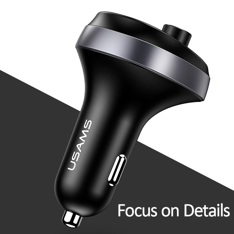 USAMS US-CC062 C11 Wireless Bluetooth4.2 Car FM Transmitter MP3 Music Player with Dual USB Ports(Black)