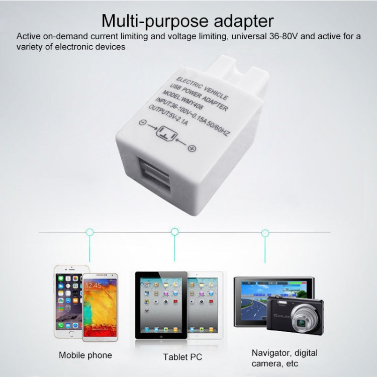 Electrical Motorcycle 36-80V 2A Double Port USB Mobile-phone Charger Adapter