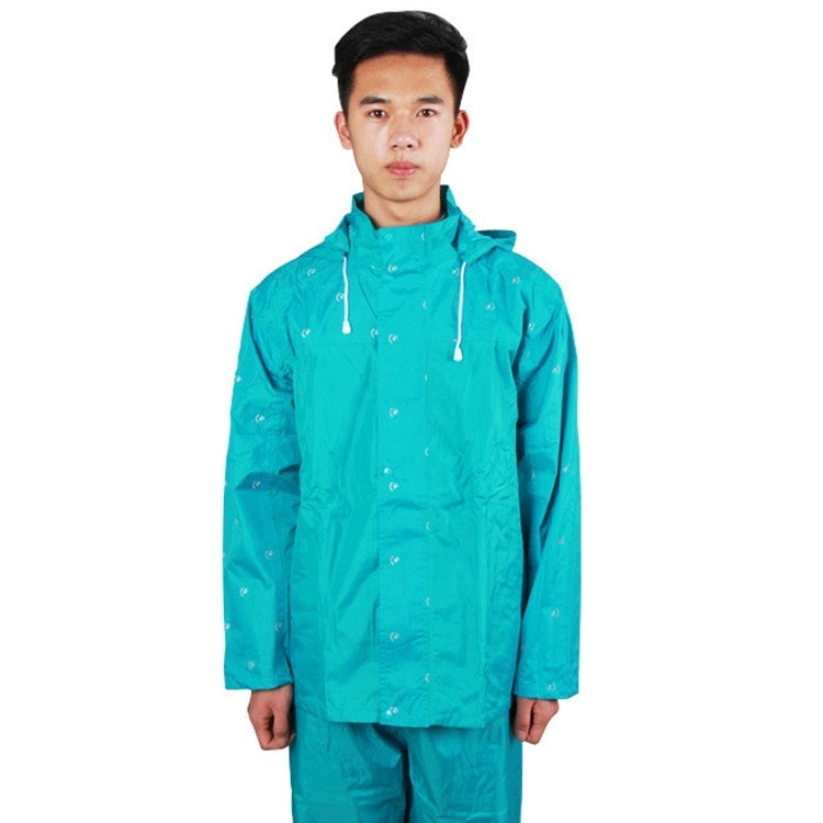 Durable Thin Reflective Pattern Motorcycle Split Raincoat Pants Riding Bicycle Electric Bike Windproof Waterproof Rain Wear for Adult, Size: 3XL(Blue)