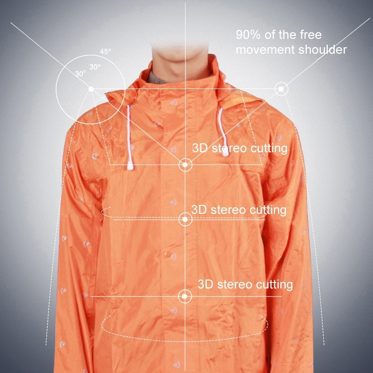 Durable Thin Reflective Pattern Motorcycle Split Raincoat Pants Riding Bicycle Electric Bike Windproof Waterproof Rain Wear for Adult, Size: 4XL(Orange)