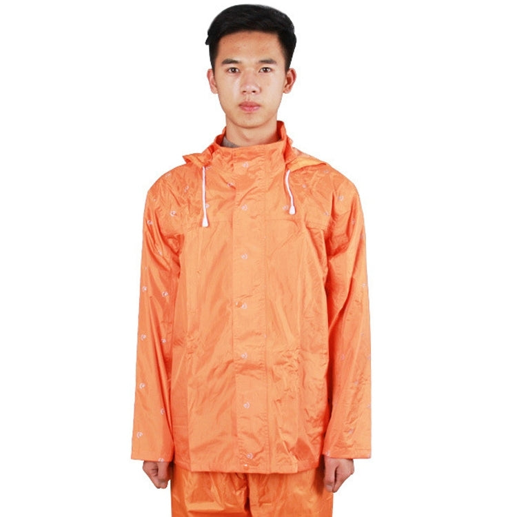 Durable Thin Reflective Pattern Motorcycle Split Raincoat Pants Riding Bicycle Electric Bike Windproof Waterproof Rain Wear for Adult, Size: L(Orange)