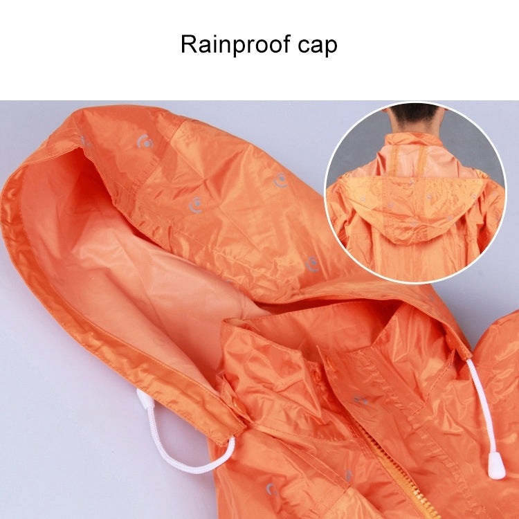 Durable Thin Reflective Pattern Motorcycle Split Raincoat Pants Riding Bicycle Electric Bike Windproof Waterproof Rain Wear for Adult, Size: XL(Orange)