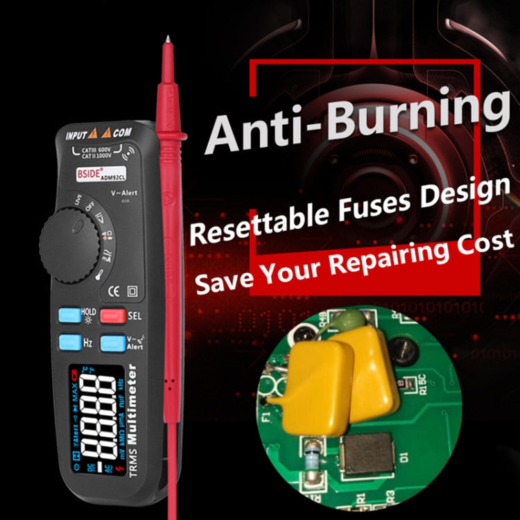 BSIDE ADM92CL Car Digital Multimeter Pen DC/AC Ammeter Voltmeter Multitester Thermometer Capacitance ohm Tester