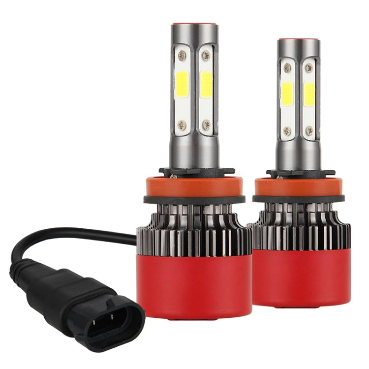 2 PCS EV16 H11 DC8-48V / 24W / 2800LM / 6000K IP67 Car LED Headlight Lamps