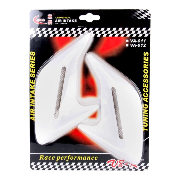 2PCS Plastic Decorative Air Flow Intake Turbo Bonnet Hood Side Vent Grille Cover With Self-adhesive Sticker