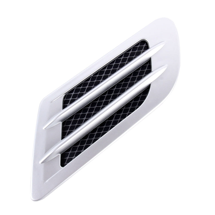 2 PCS Euro Style Plastic Decorative Air Flow Intake Turbo Bonnet Hood Side Vent Grille Cover With Self-adhesive Sticker
