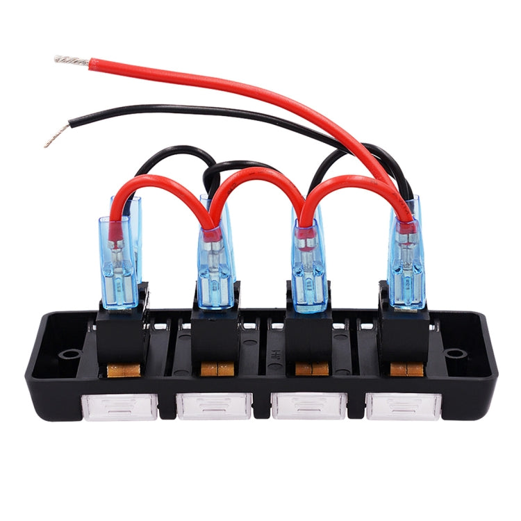 DC 12V 4 Way 16A IP66 Circuit Breakers Button Toggle Switch Panel with LED Indicator for Car RV Marine Boat