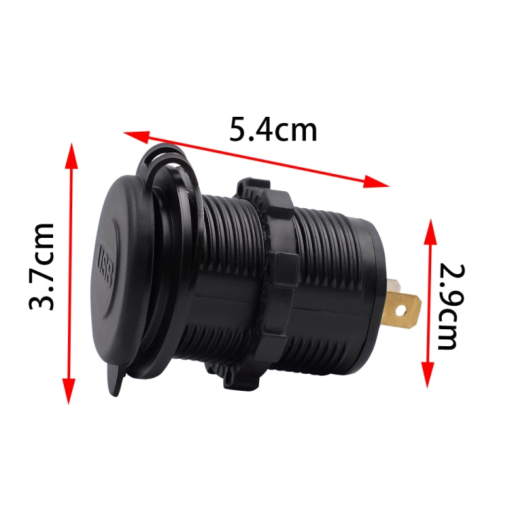 Universal Car Charger 2 Port Power Socket Power Dual USB Charger 5V 4.2A IP66 with Aperture(Red Light)