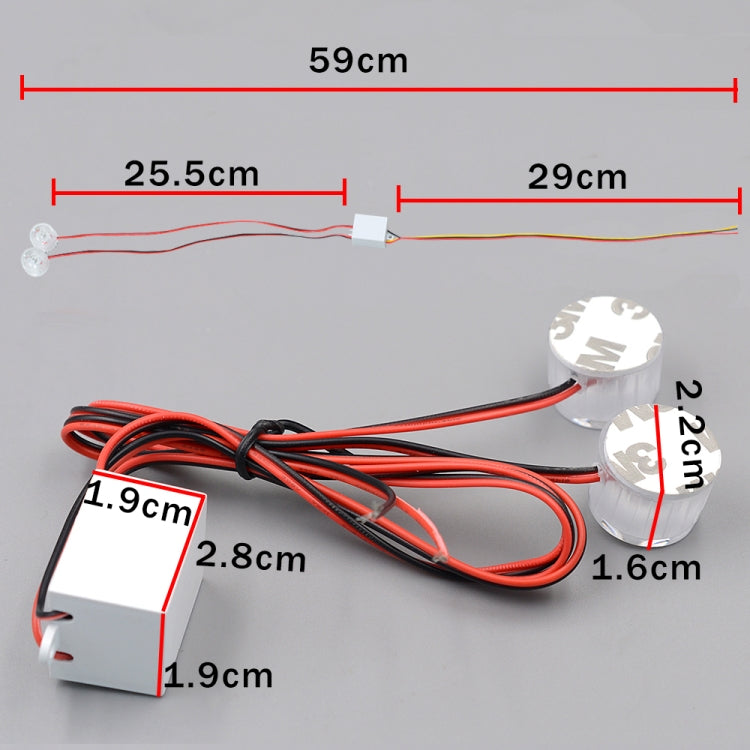 Car / Motorcycle 12 - 85V 1W Strobe Eagle Eye Light (White Light)