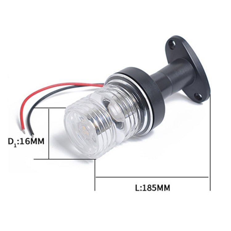 DC 12V 3W Marine Boat Yacht Stern Anchor LED Navigation Pedestal Light All Round 360 Degree White Light
