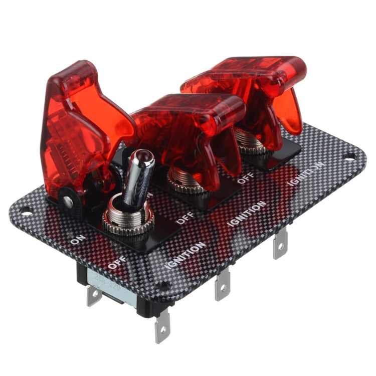 Jtron DV 12V Carbon Fiber Surface Panel Car Toggle Switch with