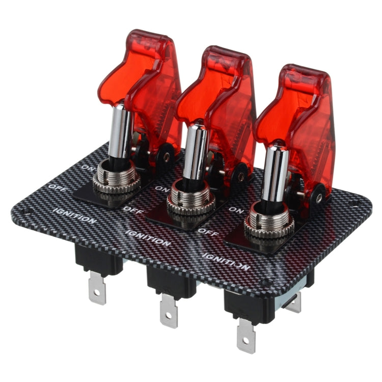 Jtron DV 12V Carbon Fiber Surface Panel Car Toggle Switch with