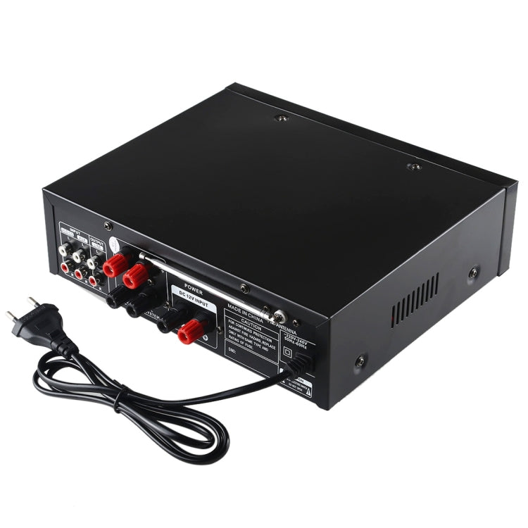 BT-7388 Bluetooth HiFi Stereo Audio Amplifier with Remote Controller, LED Display, USB / SD & MMC Card / MP3 / AUX / FM / CD / VCD, AC 220V / DC 12V, EU Plug