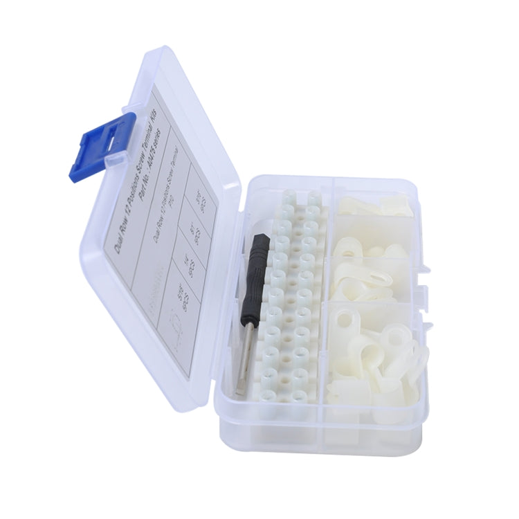 12 Position Barrier Screw Terminal Block Wire Dual Row Connector Strip 300V 30A with R Type Line Clamp