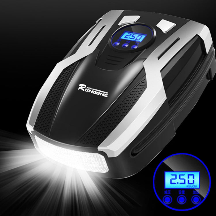 RUNDONG AUTO ACCESSORIES 12V Portable Car Electric Tire Pump Air Pump Tire Inflator, Digital Display Version