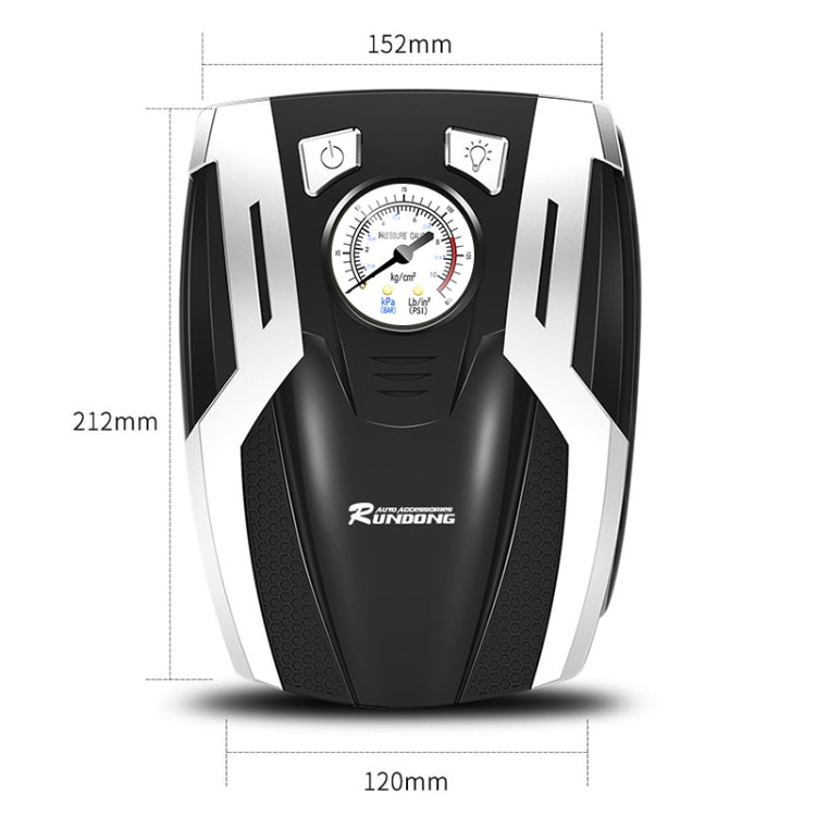 RUNDONG AUTO ACCESSORIES 12V Portable Car Electric Tire Pump Air Pump Tire Inflator, Pointer Version