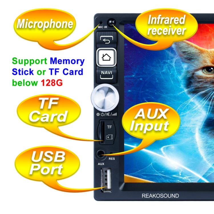 RK-A716 7 inch Universal Android 8.1 Car Radio Receiver MP5 Player, Support FM & Bluetooth & Phone Link & WIFI with Remote Control