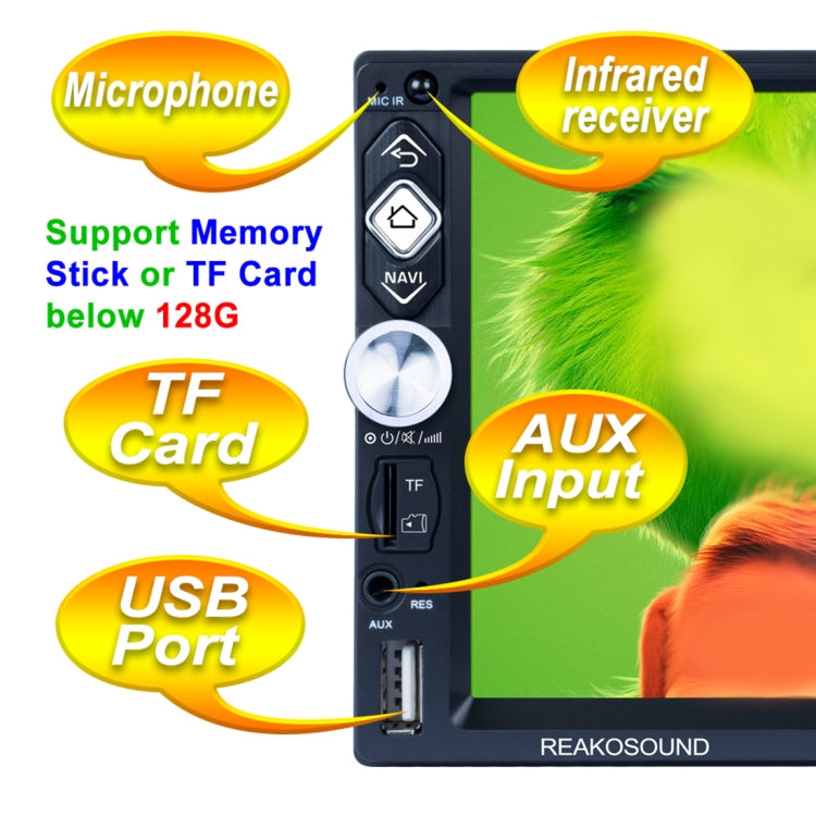 RK-A718 7 inch Universal Android 8.1 Car Radio Receiver MP5 Player, Support FM & Bluetooth & Phone Link & WIFI with Remote Control