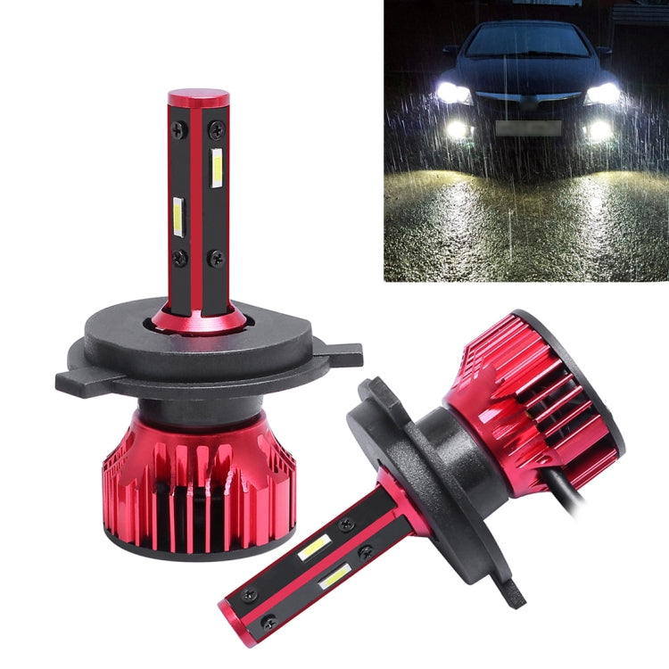 2 PCS T10 H4 DC9-36V / 28W / 6500K / 2400LM IP67 Car LED Headlight Lamps (White Light)