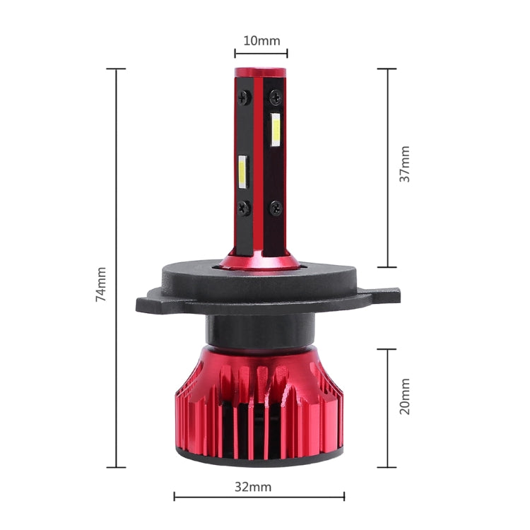 2 PCS T10 H4 DC9-36V / 28W / 6500K / 2400LM IP67 Car LED Headlight Lamps (White Light)