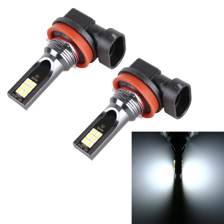 2 PCS H11 / H8 DC12V-24V / 12W / 3000K / 800LM 12LEDs SMD-3030 Car LED Fog Light