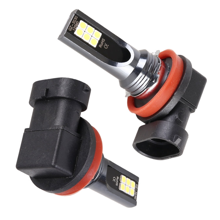 2 PCS H11 / H8 DC12V-24V / 12W / 3000K / 800LM 12LEDs SMD-3030 Car LED Fog Light