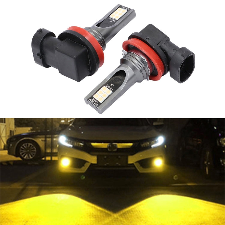 2 PCS H11 / H8 DC12V-24V / 12W / 3000K / 800LM 12LEDs SMD-3030 Car LED Fog Light