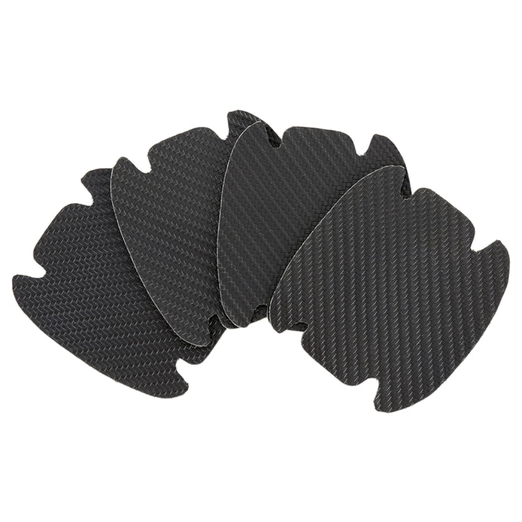 4 PCS Car-Styling Leather Carbon Fiber Texture Door Outer Handle Scratches Resistant Sticker