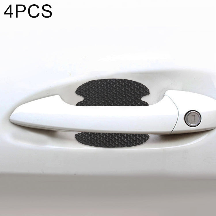 4 PCS Car-Styling Leather Carbon Fiber Texture Door Outer Handle Scratches Resistant Sticker