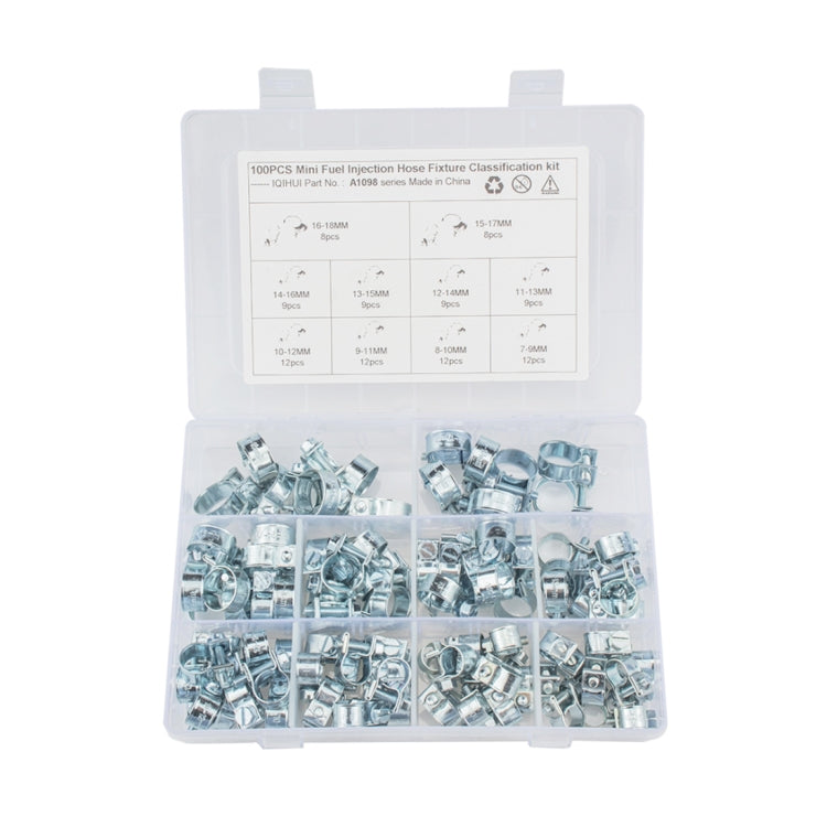 100 PCS Mini Fuel Injection Style Hose Clamp Water Pipe Clamps
