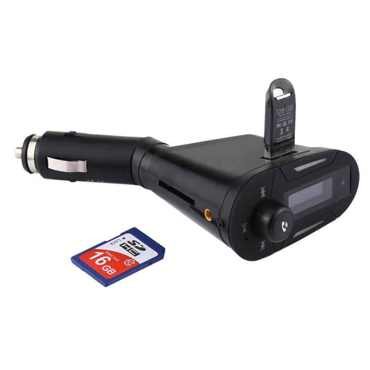 Wireless Bluetooth Car MP3 Player FM Transmitter with Remote Control & LCD Display, Support USB and SD Card & Audio Cable