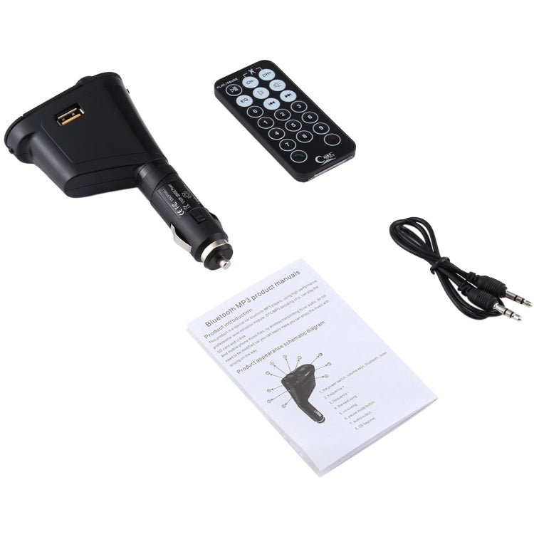 Wireless Bluetooth Car MP3 Player FM Transmitter with Remote Control & LCD Display, Support USB and SD Card & Audio Cable
