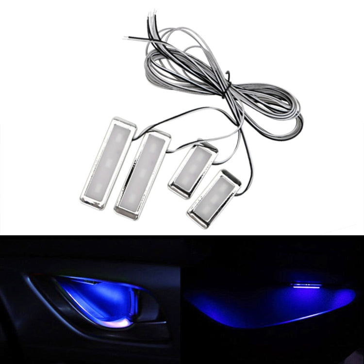 4 PCS Universal Car LED Inner Handle Light Atmosphere Lights Decorative Lamp DC12V / 0.5W Cable Length: 75cm