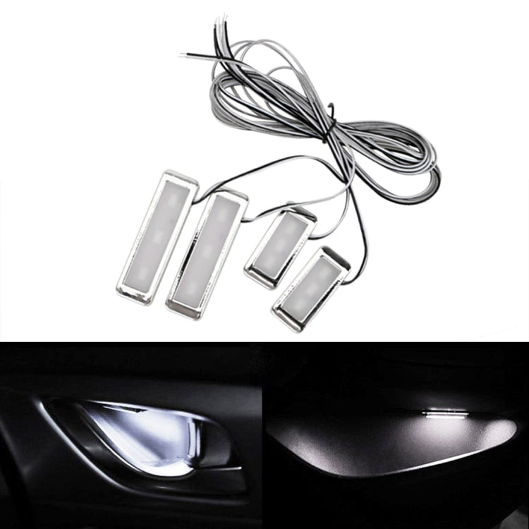 4 PCS Universal Car LED Inner Handle Light Atmosphere Lights Decorative Lamp DC12V / 0.5W Cable Length: 75cm