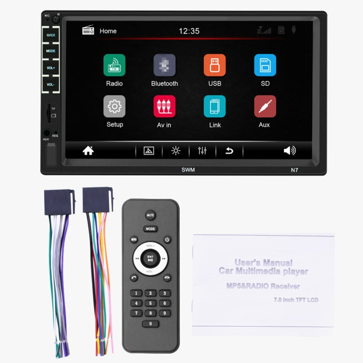 N7 7 inch HD Universal Car Radio Receiver MP5 Player, Support FM & Bluetooth & Phone Link with Remote Control
