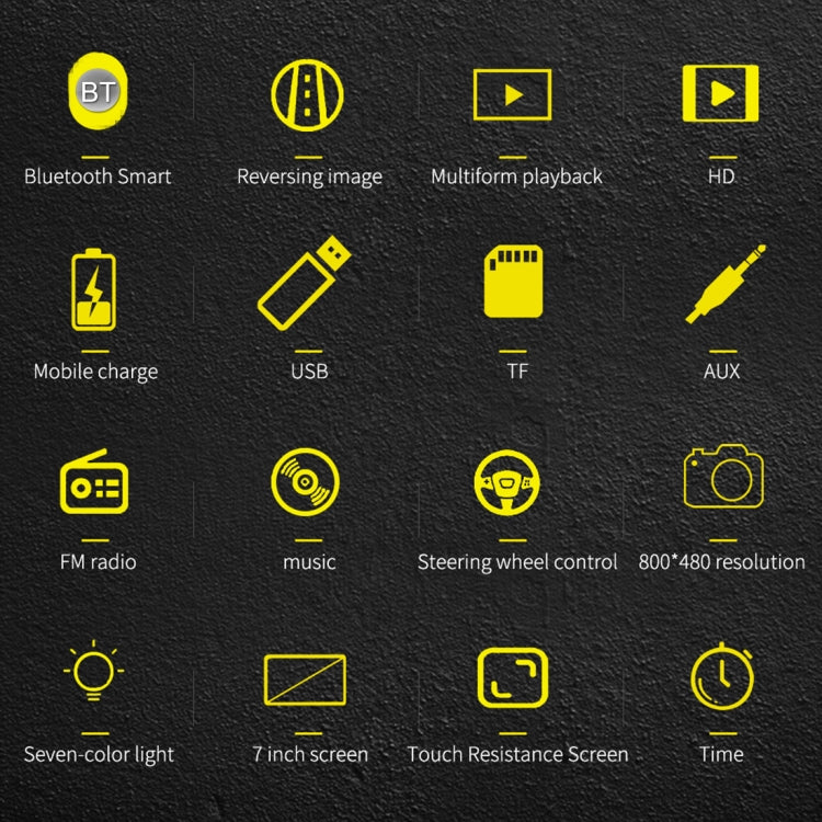 N7 7 inch HD Universal Car Radio Receiver MP5 Player, Support FM & Bluetooth & Phone Link with Remote Control