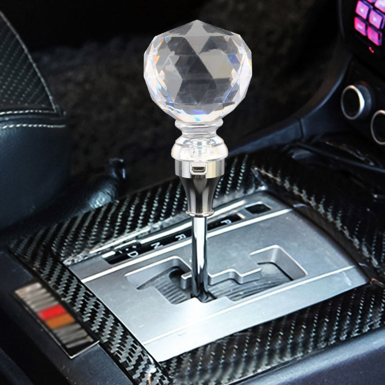 Universal Edge Flower Shaped Crystal Gear Head Gear Shift Knob with Light