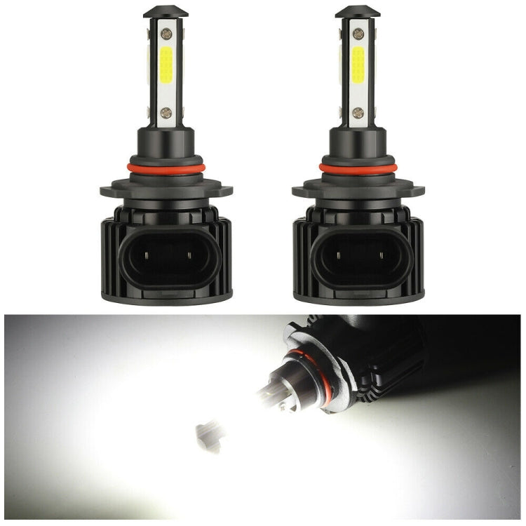 F8 9005 2 PCS 22W 3000LM 6000K Four Side DOB LED Headlight Fog Light Bulbs High Beam Conversion Kit DC 9-32V
