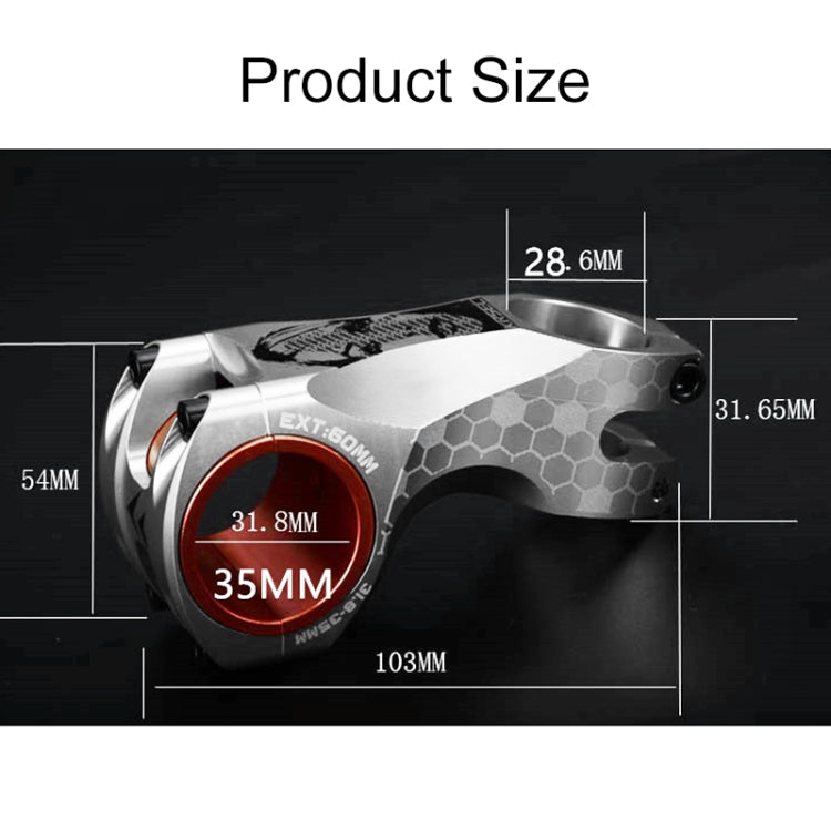 TOSEEK Head Pattern Road Mountain Bike Ultra-light Handlebar Stem Riser Faucet, Size: -17 Degree, 60mm