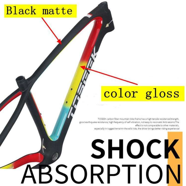 TOSEEK MTB Mountain Bike Frame Full Suspension T800 Carbon Fiber Bicycle Frame, Size: 27.5 x 17 inch