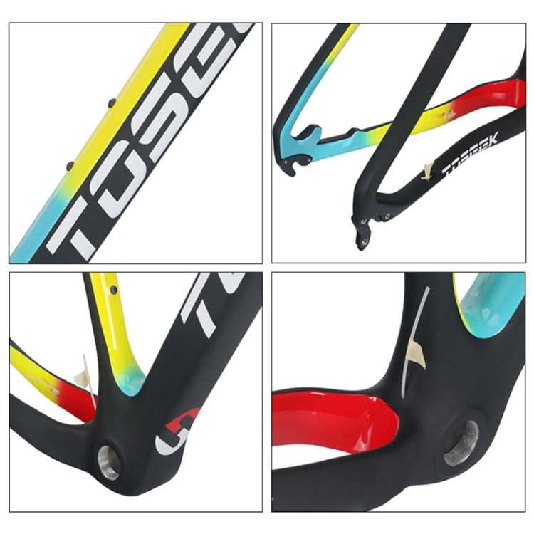 TOSEEK MTB Mountain Bike Frame Full Suspension T800 Carbon Fiber Bicycle Frame, Size: 27.5 x 17 inch