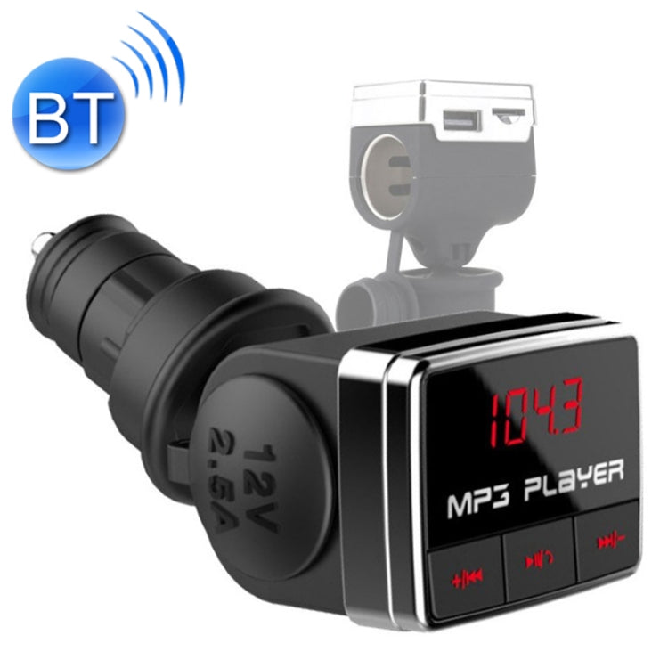 BT-10 1.3 inch Bluetooth Wireless Multi-function Car Kit MP3 Player FM Player Single USB Charger with LED Screen, Support TF Card up to 128G