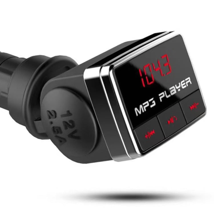 BT-10 1.3 inch Bluetooth Wireless Multi-function Car Kit MP3 Player FM Player Single USB Charger with LED Screen, Support TF Card up to 128G