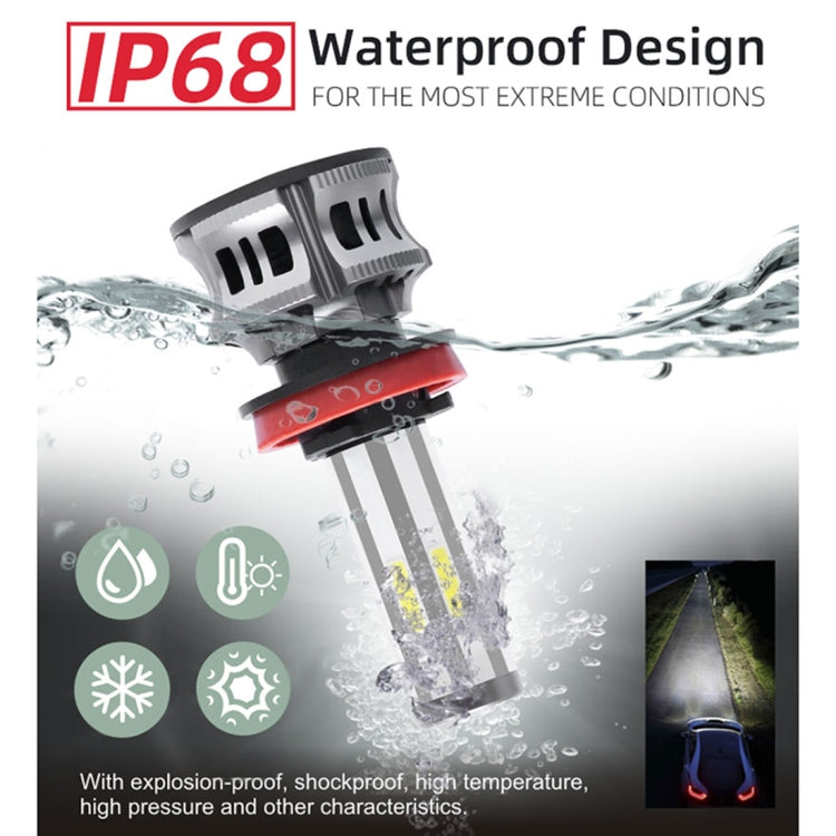 2 PCS M6 9005 DC9-36V 22.5W 6000K / 8000K / 3000K 2100LM IP67 Car Tricolor LED Headlight Lamps / Fog Light