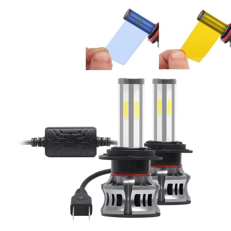 2 PCS M6 H7 DC9-36V 22.5W 6000K / 8000K / 3000K 2100LM IP67 Car Tricolor LED Headlight Lamps / Fog Light